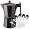 MAGEFESA Colombia Noir - Cafetera Italiana de 12 Tazas, 600ml, Incluye 6 Cucharas Moka, Aluminio Extra Grueso, Todo Tipo de Cocinas, EXCEPTO INDUCCIÓN