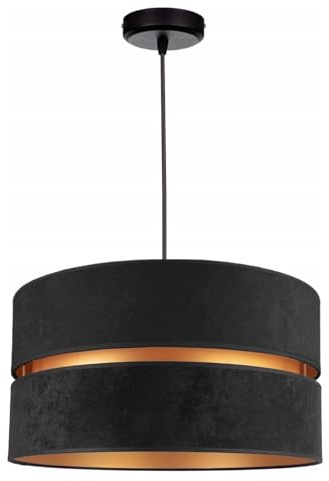 FKL DESIGN Home Deco Hängelampe Pendellampe Schwarz Beleuchtung 1-flamming E27 Hängeleuchte Pendelleuchte aus Serie N134 (N134-S)