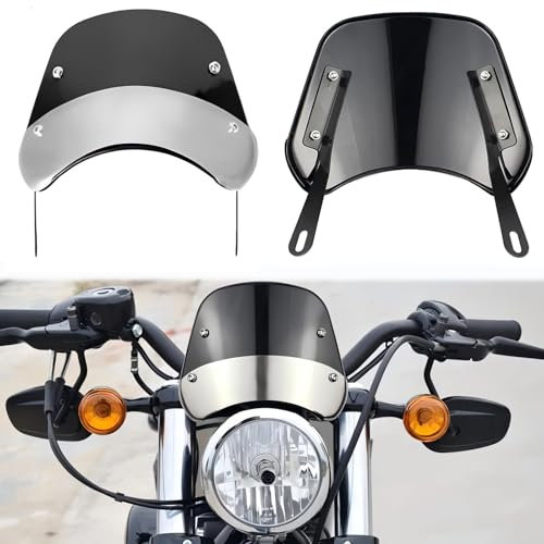 DREAMIZER Parabrisas de Motocicleta Premium Duradero y Universal para Cruceros, Motos Touring y Motos Deportivas con Faros de 5-7.