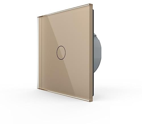 LIVOLO 1-facher Touch Taster Lichtschalter für Haus-Automation 230V Trockenkontaktrelais Impulsschalter Nullleiter erforderlich Klingel Sensor Touchschalter Gold VL-C701IH-13