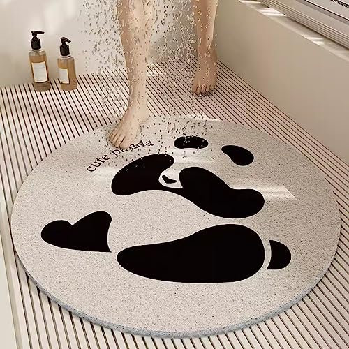 EUPXRHY Alfombra De Ducha con Orificio De Drenaje, Antideslizante, Antimoho, para Plato De Ducha A RAS De Suelo, Ideal para Ancianos,A,60x60cm(24x24nch