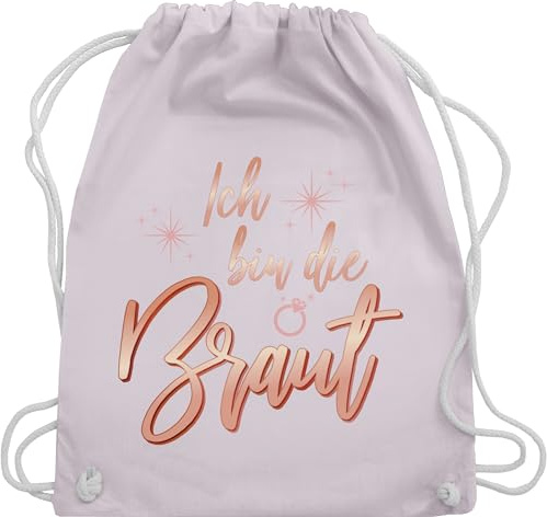 Turnbeutel Rucksack - JGA Junggesellenabschied Frauen - Ich bin die Braut Sparkles rosé-gold - Unisize - Pastell Rosa - brauttaschen bachelorette party beutel junggesellinnenabschied outfit