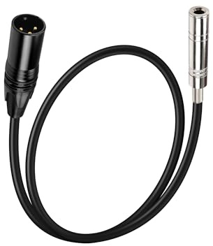 PNGKNYOCN Cavo da 1/4 a XLR, cavo audio microfonico bilanciato da XLR maschio a TRS femmina da 6,35 mm per altoparlanti, palcoscenico, DJ e altro (50 cm)