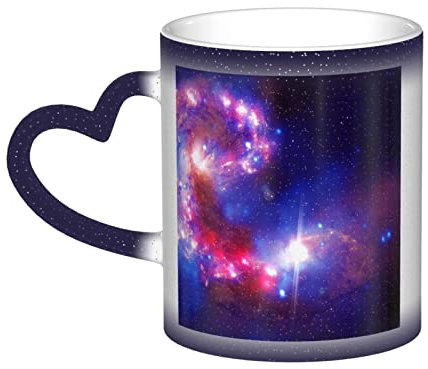 Taza de cerámica Universo Estrellas estrelladas Taza cambiante de color sensible al calor impresas Tazas de café en el cielo Taza de cerámica 330 ml