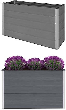 AUUIJKJF Home Outdoor OthersGarden Hochbeet WPC 150x50x91cm Grau