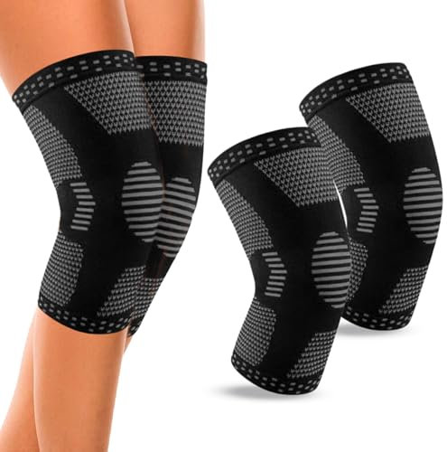 Bahía Aventura Rodillera Deportiva para Menisco y Ligamento - Rodillera de Compresión con Soporte Ajustable - Alivio y Estabilidad para Deportes y Rehabilitación (Negro, Medium)