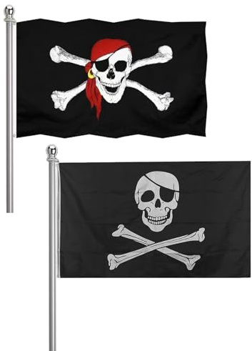 TPZORJX Piratenflagge – Piratenflagge der Karibik, Capridor-Flagge mit Bandana, Totenkopf-Flagge, Halloween-Dekoration, für Piraten-Mottoparty, Cosplay (30 x 45 cm)