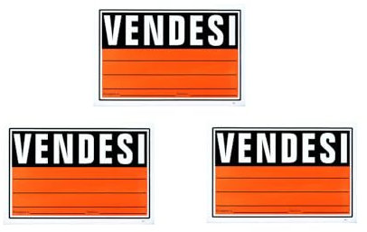Cartello VENDESI Rivolgersi a Numero Locale Privati ​​o Agenzie, Segnaletica Cartello Vendesi, 3 Pezzi (nero con arancione, 30X20CM)