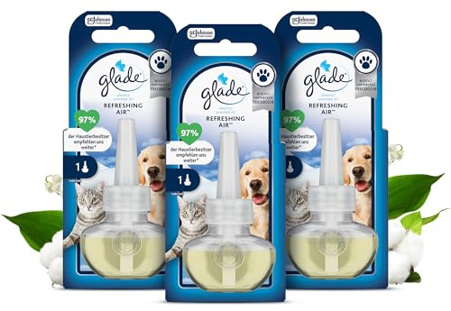 Glade Electric Scented Oil Nachfüller, Elektrischer Raumduft, 3er Pack | Nachfüller für Glade elektrischer Raumduft, Refreshing Air (3 x 20 ml)