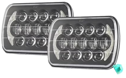 Phare Avant 2 Pièces Pour Jeep Pour Wrangler YJ Phares LED Noirs 7x6 Pouces 105W DRL 5X7 Phare