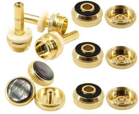 Trompetenknöpfe Satz aus Metall, 1 Satz für Musiker, Gold | Robuste Ersatzteile mit Präzisionsfertigung, Kompakt und Rostbeständig, Leicht zu Lagern, 1 Satz