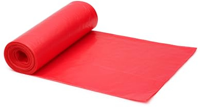 Rollos de bolsas de basura roja 100L (85x105 cm) - Galga150 (Extra Fuerte) ecológicas y compostables – 25 bolsas por rollo