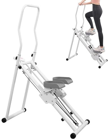 Treppenstepper für das Heimfitnessstudio, klappbarer vertikaler Cardio-Trainingskletterer für Ganzkörpertraining, Treppensteiger mit verstellbarem Lenker und Pedalen für Frauen und Männer
