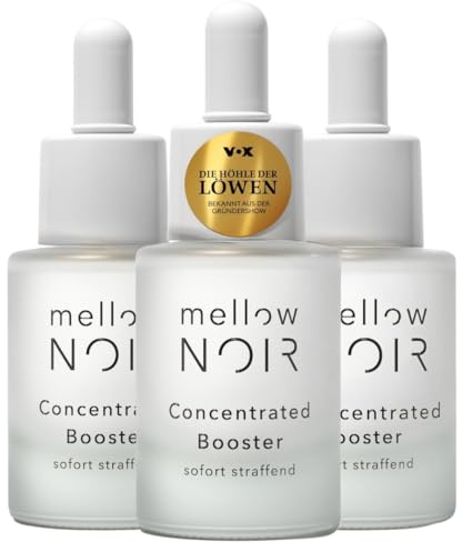 mellow NOIR Concentrated Booster 3x15ml | EFECTO INSTANTÁNEO | Sérum facial con ácido hialurónico | Sérum para el contorno de ojos | Sérum para rostro y ojos | Vegano | Cosmética natural certificada