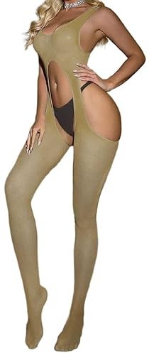 CZSABXY Womens Fishnet Bodysuit Lingerie Rave Outfits For Women One Piece Jumpsuit Mesh Bodystocking Underwear