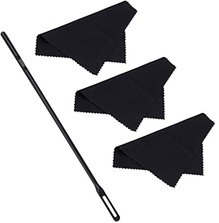 ERINGOGO Varilla y Paño De Limpieza Para Flauta Travesera Kit Compacto De Cuidado Para Instrumentos De Viento Varilla Delgada y Paños Portátiles Para Mantenimiento Eficaz