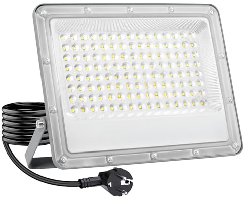 OUSIDE 150 W LED Strålkastare Utomhus, 6500 K Kallvitt, 15000 LM, IP66 Vattentät – Robust Aluminiumhölje, Ej Dimbar, Säkerhetsbelysning för Trädgård, Gård, Uteplats