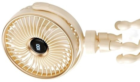 AMISENK Ventilateur de bureau flexible avec trépied intégré - Fonctionnement silencieux - Pour la maison et le bureau - Pour l'extérieur - Rechargeable par USB C