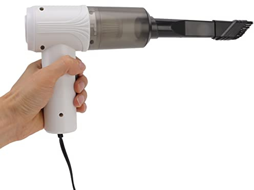 RASTKY Aspirateur à Main Petit Portable 360 ​​° Nettoyage Lavable Filtre écran Gonfleur 12V pour la Maison et la Voiture (White)