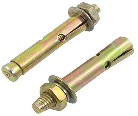 Spreizdübel, Expansionsankerbolzen, M8 x 70 mm, Sechskantmutter, Hülsenanker, Werkzeug, Metall-Expansionsbolzen, 2 Stück
