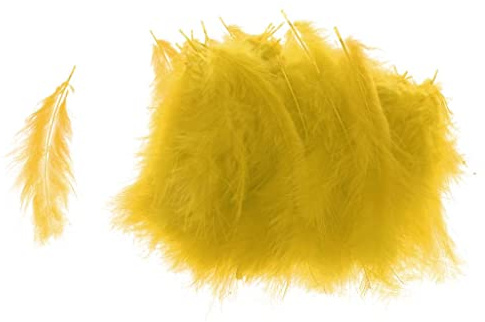 Gitohoni 100 Stück Bobo Feder Bastelfeder Ballon DIY Dekoration Party Ballon Zubehör Natürliche Federn für Scrapbooking Kartenbasteln Hochzeit Heimdekoration, Gelb