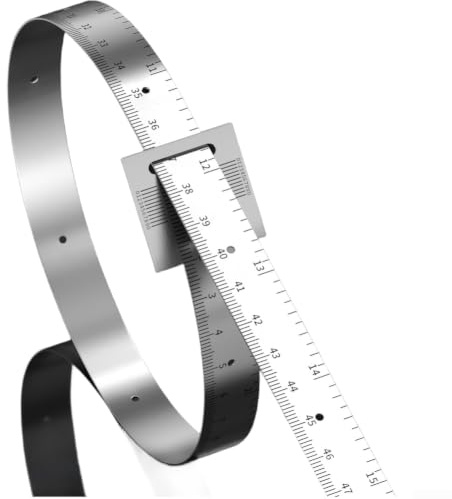 Pi - Regla de medición de diámetro de cinta, instrumento de precisión de acero para cálculo de circunferencia, marcas grabadas industriales 0-1200 mm (B)