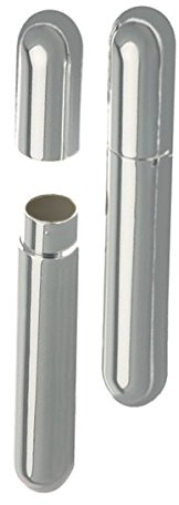 Zahnstocherbehälter | Silber Plated versilbert | Ø 1 cm H 9 cm | Edles Design | Stabil & Glänzend | Geschenkidee
