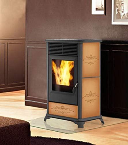 Estufa de pellets italiana chimeneas/Edilkamin mod clásica 8 kW cuero