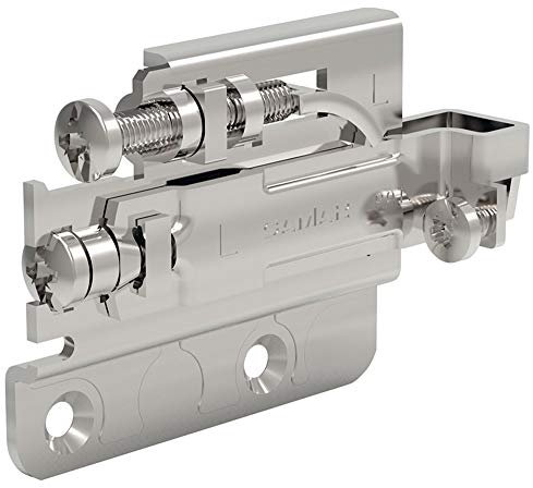 Gedotec Oberschrank Schrank-Aufhänger Metall - HERKULA | Anschlag links | Aufhängung zum Schrauben | Schrankhalter verstellbar mit Aushänge-Sicherung | Tragkraft 80 kg | 1 Stück - Schrank-Aufhängung