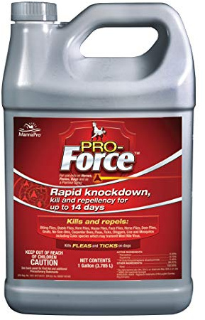 Manna Pro Pro-Force Fly Spray | Rapid Knockdown Fly Repellent for Horses |Repels More than 70 Listed Species for up to 14 Days | 1 Gallon