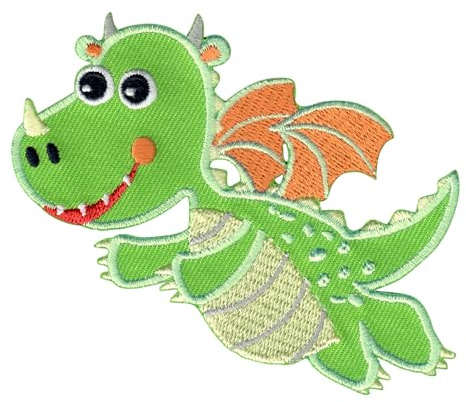 PatchMommy Drache Aufnäher zum Aufbügeln für Kinder, 7,5 x 9 cm | Gesticktes Bügelbild, Patch & Applikation für Baby- und Kinderkleidung & Rucksäcke – zum Aufbügeln oder Aufnähen