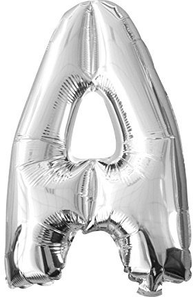 schenken-24 Folienballon Buchstabe A Silber 32 cm Geburtstag