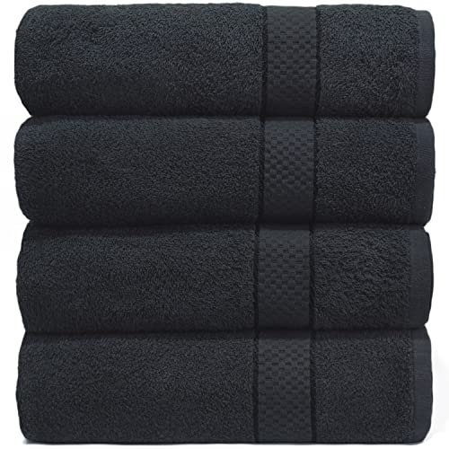 Casabella Luxury Pack Of 4 Bath Sheet 100% Egyptian Cotton Super Soft towel_Black