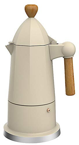 KUANDARMX Operazione Semplice Caffettiera Espresso Portatile Caffettiera Moka caffè Bollitore, Caffettiera Classica in Lega di Alluminio, Adatta per Cucine a Induzione Regalo, White, 6 Cup