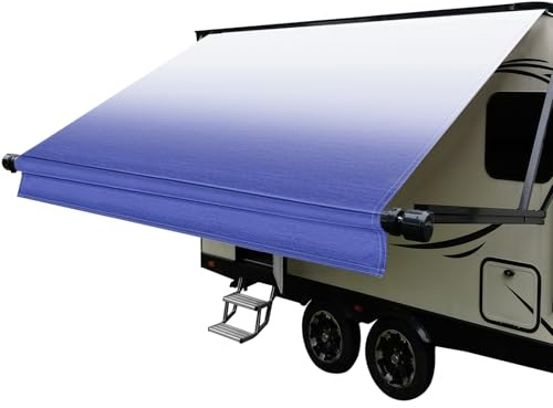 Dulepax Wohnmobil-Markisenstoff-Ersatz (3,6 m Stoff), strapazierfähig, 553 g, Vinyl-Stoff, Ersatz für Wohnmobil-Markisen, universeller Ersatz, Wohnmobil-Markisen mit Zugband für alle Markisenmarken