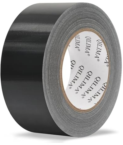 QILIMA Schwarzes Hochfestes Wasserdichtes Duct Tape - Professionelles Grade für Reparaturen, DIY, Handwerk, Indoor Outdoor