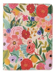 RIFLE PAPER CO. Garden Party Passport Holder, Travel Essentials for Women, Card and Passport Anti Theft Wallet, Sized to Fit All Standard Passports, 5.5 L x 4.25 W (Closed)