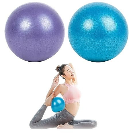 TAFACE 2 Balles De Pilates 25cm, Petites Et Portables, Balles De Yoga D'étirement, Balles D'équilibre pour Le Sport, Adaptées Au Pilates, Au Yoga, à La Gymnastique, Au Fitness (Violet, Bleu)