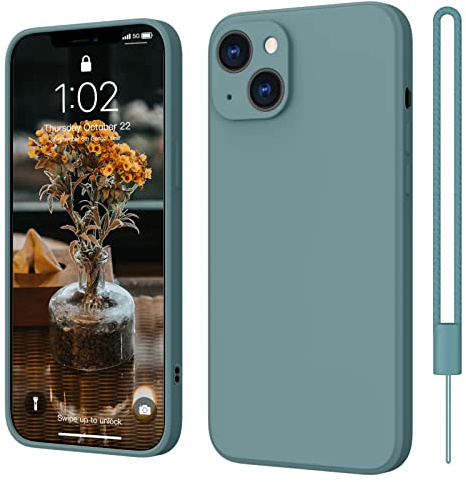 ElestBela für iPhone 13 Hülle Silikon Case, Handyhülle für iPhone 13 Ultra Dünn Slim mit Microfiber, Kratzfeste Schutzhülle Hülle KüHL Grau
