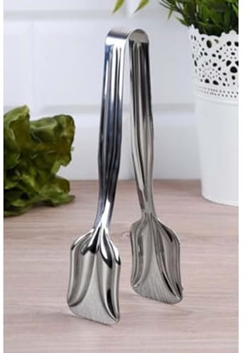 Pinze da portata per insalata, in acciaio inox, per torte, buffet, pasticcini, pasticcini, pizza, spaghetti, pinza di bloccaggio per arrosti, pane tostato (Cake Tongs)