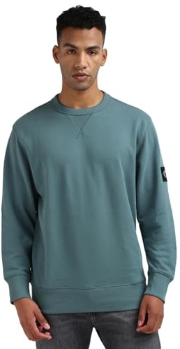 Calvin Klein Sudadera Hombre Badge Crew Neck de algodón