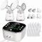 Lulia Double Electric Breast Pump, 4000mAh Battery, 4 Modes 9 Levels, Painless and Strong Suction, Rechargeable Portable Breast Pump Electric LED Display BPA Free