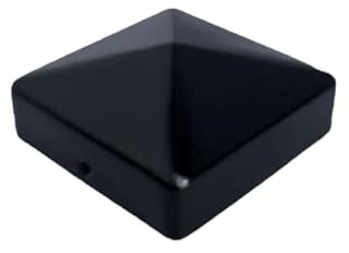 Fence Post Caps 3 x 3 Inch,Fence Post Toppers,Metal Fence Post Caps - Post Top Pyramid Square Fence Post Tops - Black Post Top Caps, Metal Cap Post Covers
