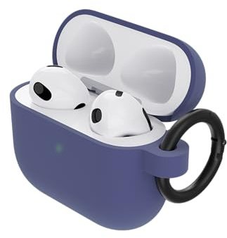 OtterBox Custodia Soft Touch per AirPods (3a gen), Viola scuro | Custodia soffice al tatto, anti urti, graffi e cadute, ultra sottile con moschettone