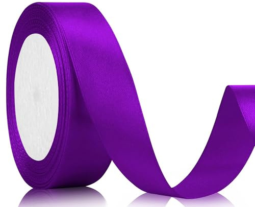 Geschenkband Satinband 22m, 20mm Breit Geschenkband, Lila Schleifenband für Hochzeit, Bastelarbeiten und Geschenkverpackung Hochzeitsdekoration (Lila)