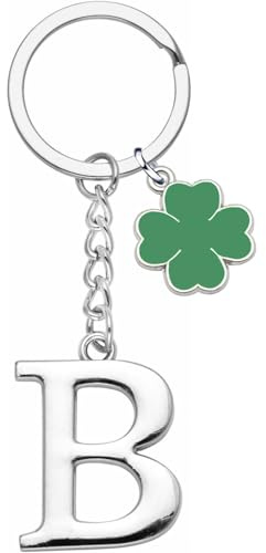 YJYJZX Porte-clés lettre initiale pendentif, porte-clés cadeau amis soeurs, argent A-Z 26 lettre initiale pendentif porte-clés – cadeau femme homme anniversaire, porte-clés