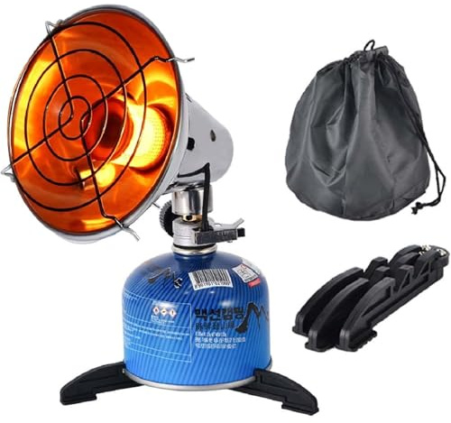 Chauffage Gaz Portable, Mini Chauffage de Gaz de Camping avec Support Réglable et Sac de Rangement, Chauffage de Tente pour la Extrieure Randonne Pdestre de Pique-nique Voyager