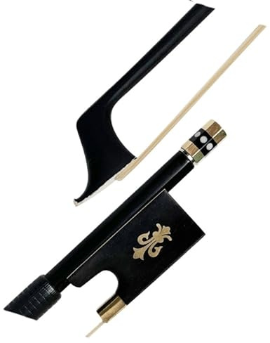 Professioneller Geigenbogen Schwarzer Carbonfaser-Geigenbogen runder Bogen natürlicher Rosshaar-Grad Prüfungsleistung Bratschenbogen(1/4 violin bow)