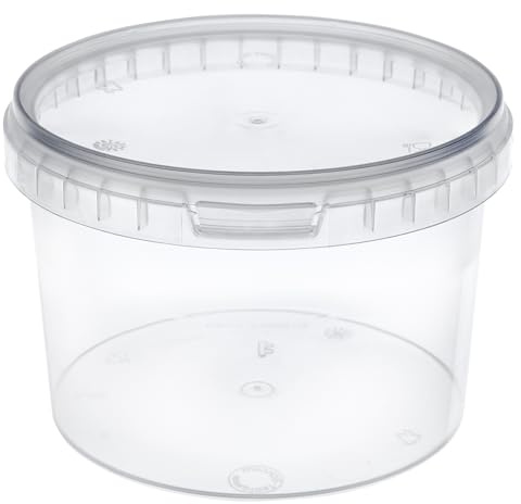 Garronda Eimer mit Deckel 0,5 L für die Lagerung von Lebensmittel- und Chemischen Produkten Transparent 10 Stück GD-0111