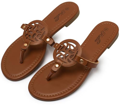 katliu Damsandaler tåseparator sommar sandaler öppna tår minimalistisk och trendig 36–42, BRUN, 39 EU